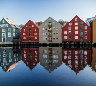 multicolored village wallpaper