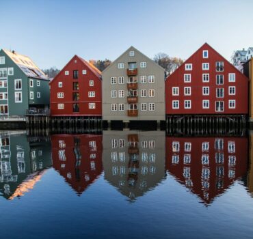 multicolored village wallpaper